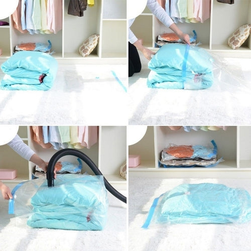 Vacuum Bag Storage Organizer Transparent Border