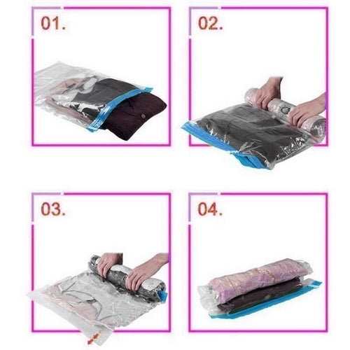 Vacuum Bag Storage Organizer Transparent Border